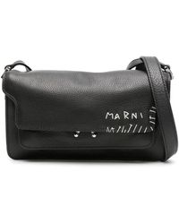 Marni - Logo-stitched Leather Crossbody Bag - Lyst