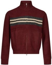 Song For The Mute - Striped Zip-Up Cardigan - Lyst