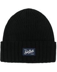 MC2 Saint Barth - Sheldon Logo-Patch Ribbed-Knit Beanie Hat - Lyst
