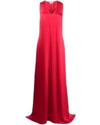 Rosetta Getty U-neck Silk Gown - Red