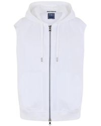 Fedeli - Felpa Smanicata Con Zip E Cappuccio - Lyst