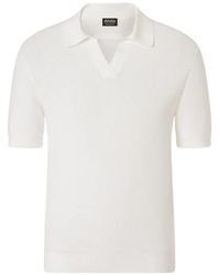 ZEGNA - Oasi V-Neck Cotton Polo Shirt - Lyst