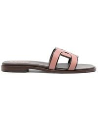 Tod's - Logo-Strap Slide Sandals - Lyst