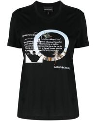 Emporio Armani - Slogan-print Cotton T-shirt - Lyst