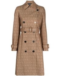 Versace - Allover-jacquard Trench Coat - Lyst