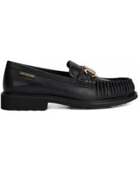 Love Moschino - Logo-Plaque Leather Loafers - Lyst