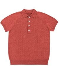 Gran Sasso - Pointelle-Knit Raglan-Sleeve Polo Shirt - Lyst