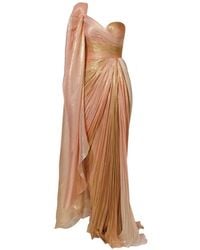 IRIS SERBAN - One-Shoulder Draped Maxi Dress - Lyst