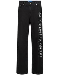KARL LAGERFELD - X Pietro Terzini Slogan-Print Jeans - Lyst