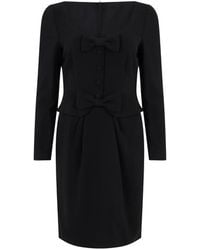 Moschino - Bow-Detail Long-Sleeve Dress - Lyst