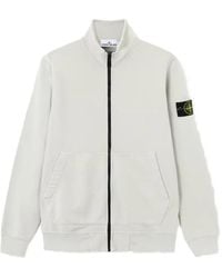 Stone Island - Zip Mock-Neck Sweatshirt - Lyst