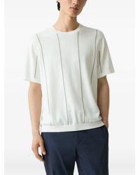 Theory - Striped Cotton Sweater - Lyst