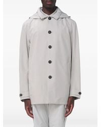 Save The Duck - Hooded Single-Breasted Coat - Lyst