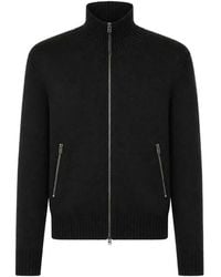 Tom Ford - Zip-Up Leather-Patch Cardigan - Lyst