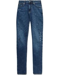 Emporio Armani - Paint Splatter-Print Jeans - Lyst