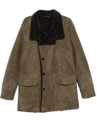 Manzoni 24 - Shearling-Collar Button-Up Coat - Lyst