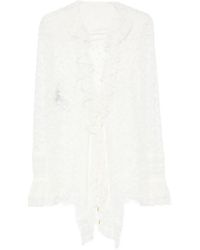 Alberta Ferretti - Blouse Bordée De Dentelle À Volants - Lyst