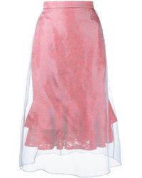 Undercover - Tulle-overlay Lace Skirt - Lyst