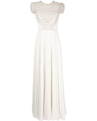 Jenny Packham - Vida Crystal-embellished Silk Gown - Lyst