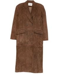 DUCIE - Manteau En Daim À Boutonnière Croisée Aggie - Lyst