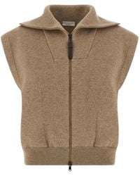 Brunello Cucinelli - Knitted Shirt Collar Sweater - Lyst