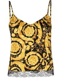 Versace - Caraco En Soie À Imprimé Barocco - Lyst
