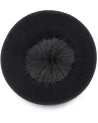 Borsalino - Pompom-Detail Wool Beret - Lyst