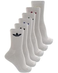 adidas - Logo-Embroidered Ribbed Socks (Set Of Six Pairs) - Lyst