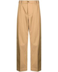 Maison Kitsuné - Mid-Rise Straight-Leg Cotton Trousers - Lyst