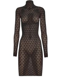 Wolford - Mermaid Net High-Neck Mini Dress - Lyst