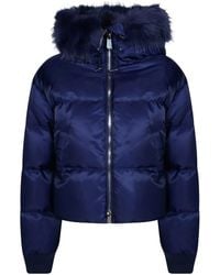 Pinko - Faux-Fur Trim Puffer Jacket - Lyst