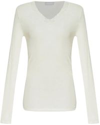 Hanro - Lace V-Neck Top - Lyst