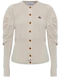 Vivienne Westwood - Cardigan À Broderies Orb Eli À Manches Froncées - Lyst