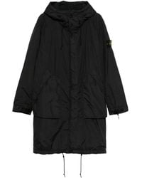 Stone Island - Abrigo con capucha y cordones - Lyst