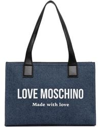 Love Moschino - Logo-Print Denim Tote Bag - Lyst