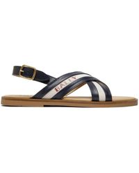 Bally - Crossover-Straps Leather Sandals - Lyst
