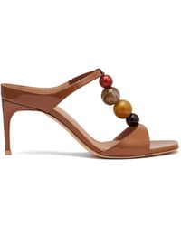 Malone Souliers - Lena Bead-Embellished Patent Sandals - Lyst