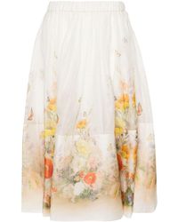 Zimmermann - Tranquillity Floral-print Midi Skirt - Lyst