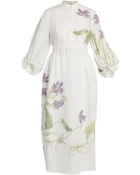 Erdem - Midikleid mit Blumen-Print - Lyst