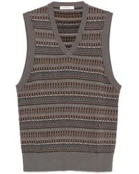 Lemaire - V-Neck Jacquard-Knit Vest - Lyst
