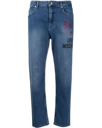 Love Moschino - Logo Print Straight-leg Jeans - Lyst