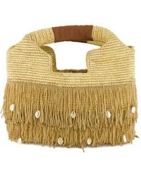 Sensi Studio - Sac À Main En Paille À Franges - Lyst