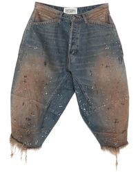 Satoshi Nakamoto - Paint-Splatter Distressed Bermuda Shorts - Lyst