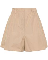 Prada - High-waist Cotton Shorts - Lyst