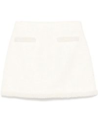 Self-Portrait - Bouclé Pearl-Trim Mini Skirt - Lyst