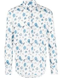 Canali - Klassisches Hemd Mit Blumen-Print - Lyst