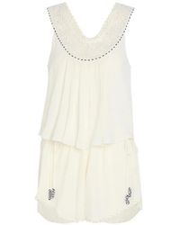 Isabel Marant - Nilany Lace-Panel Pleated Playsuit - Lyst
