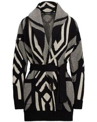 Ralph Lauren - Geometric-Pattern Belted Cardigan - Lyst