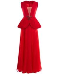 ARAFTU - Pleated Peplum Dress - Lyst
