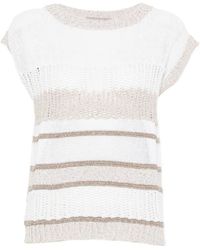 D.exterior - Round-Neck Striped Vest - Lyst